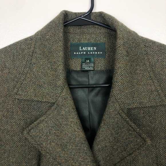 Ralph Lauren Tweed Green Blazer Jacket - Picture 3 of 5